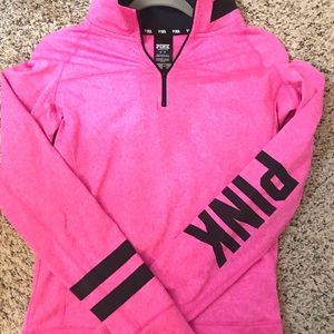 PINK VS quarter zip athletic top